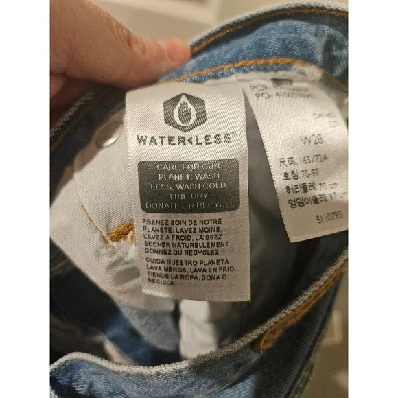 Levi's 501 Mid Thigh Denim Shorts Women's 28 High Rise Button Fly Light Wash - Picture 7 of 7